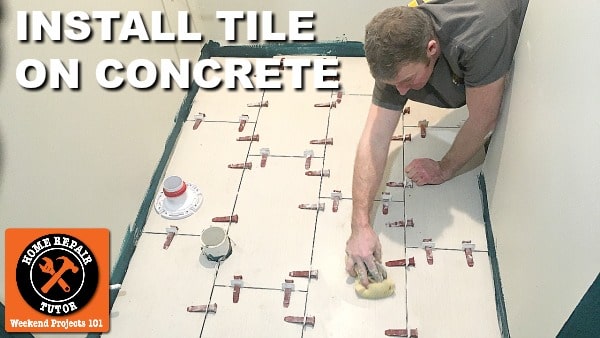 How To Install Tile On Concrete Home, How To Lay Bathroom Floor Tile On Concrete